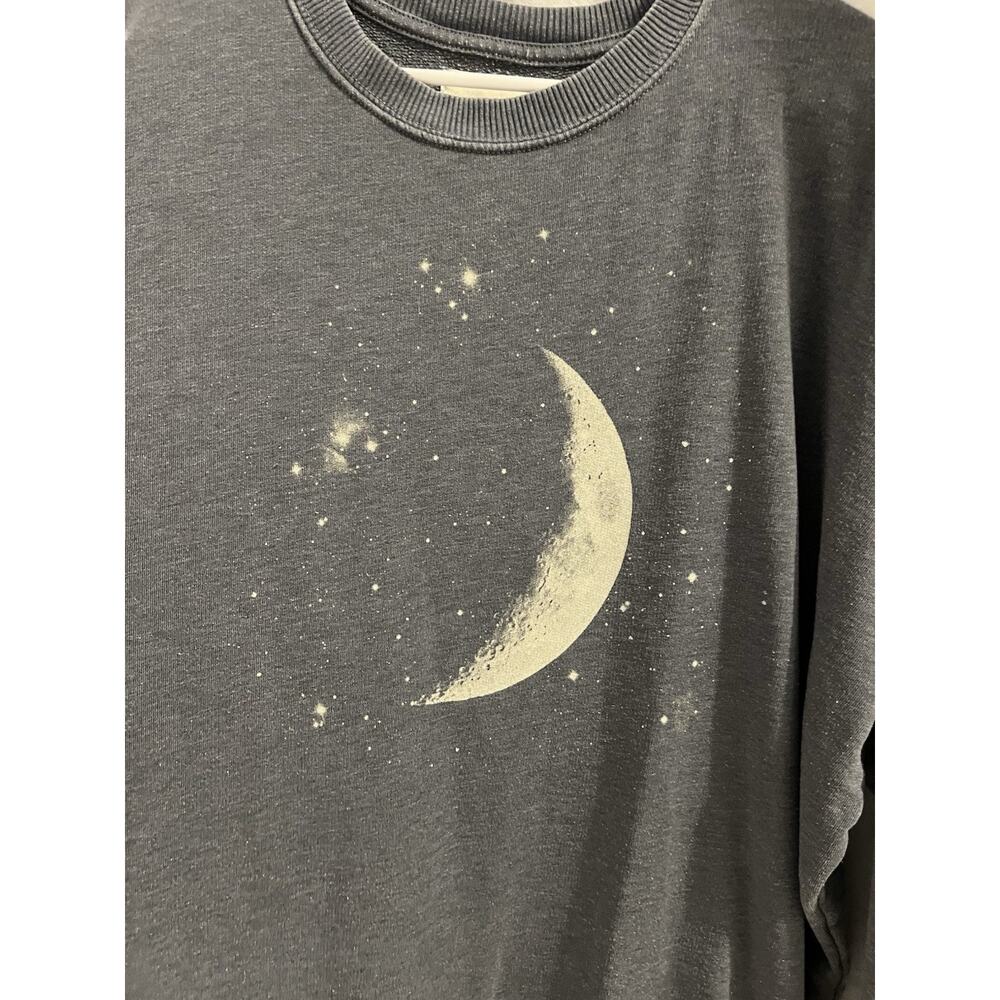 American Eagle Gray Moon Stars Graphic Print Oversized Crew Neck Sweatshirt Sz M - Picture 4 of 9